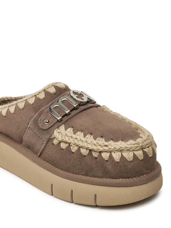 Mou Pantuflas Mou Bounce Clog Metal Logo FW531001A Marrón