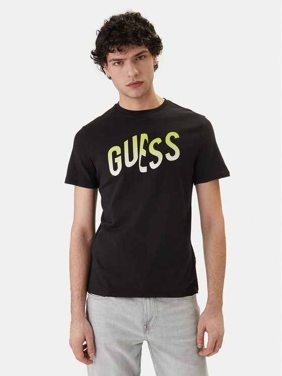 Guess Guess Футболка F6GI02 J1314 Чорний Slim Fit
