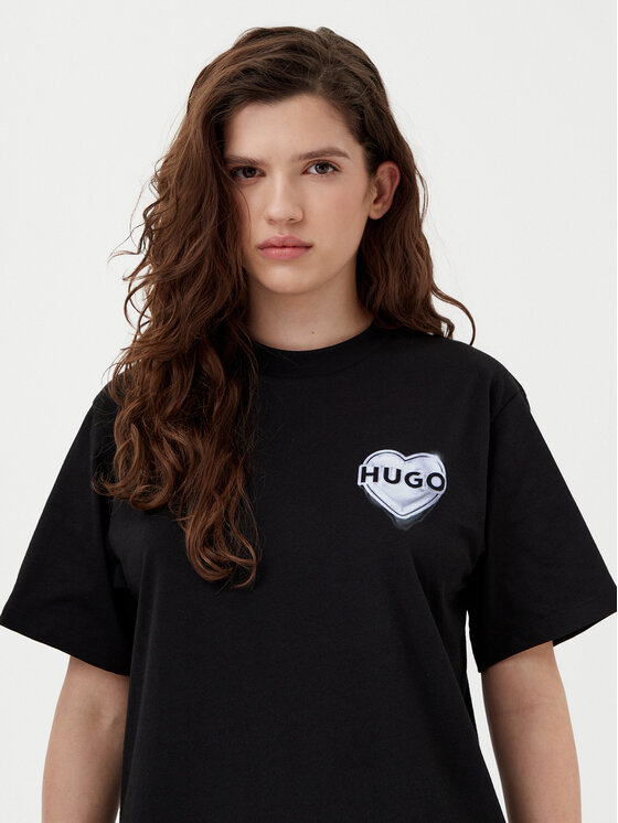 HUGO HUGO Camiseta Vintage 50534545 Negro Boxy Fit
