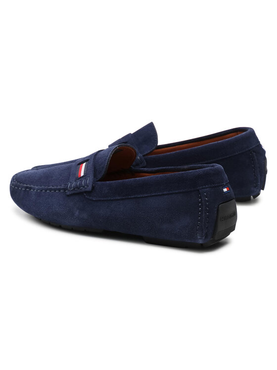 Tommy Hilfiger Mokasíny Tommy Hilfiger Iconic Rwb Suede Driver FM0FM03482 Tmavomodrá