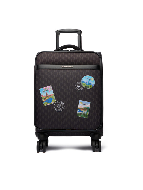 KARL LAGERFELD Valiză de cabină KARL LAGERFELD Ikon Monogram B1W30253 Maro