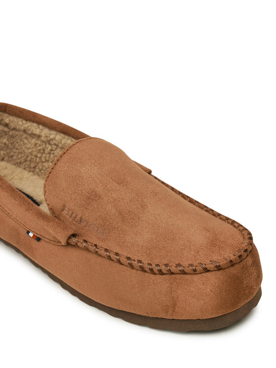 Tommy Hilfiger Bačkory Tommy Hilfiger Driver House Shoe FM0FM05224 Hnědá