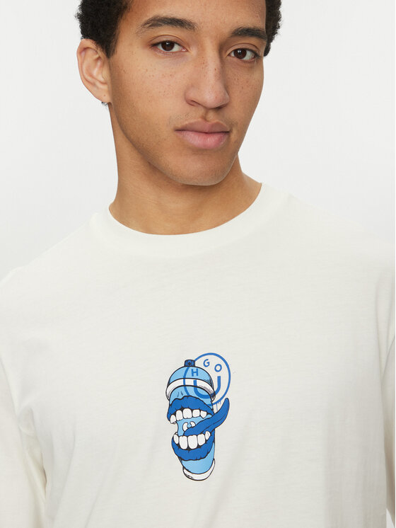 HUGO HUGO Футболка Nutongo 50533391 Білий Regular Fit