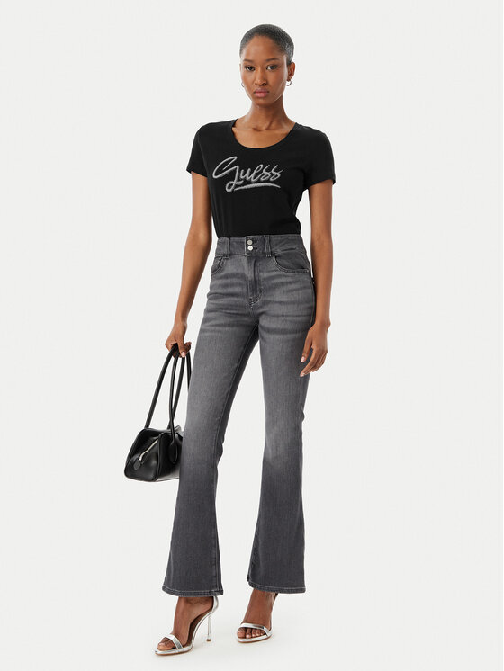 Guess Guess Футболка W6RI24 J1314 Чорний Regular Fit