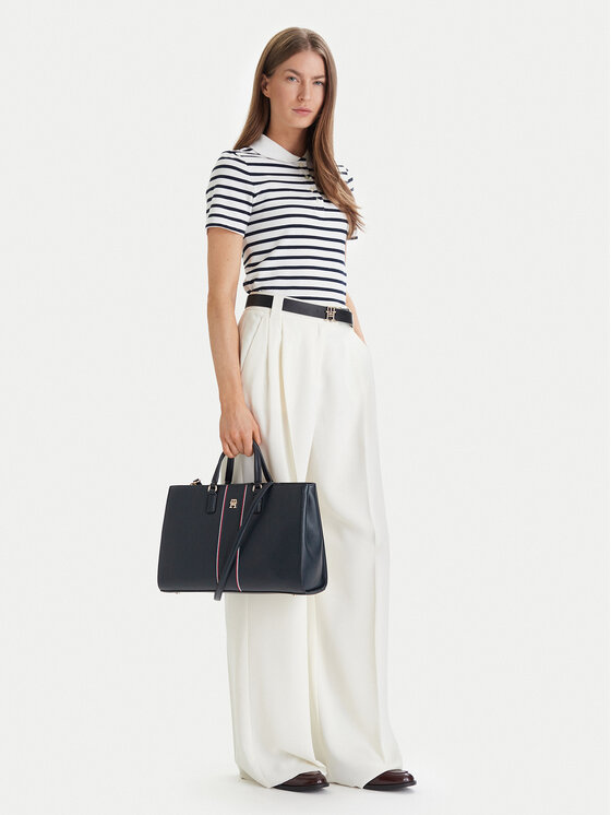 Tommy Hilfiger Rankinė Tommy Hilfiger Th Daily Satchel Corp AW0AW18644 Tamsiai mėlyna