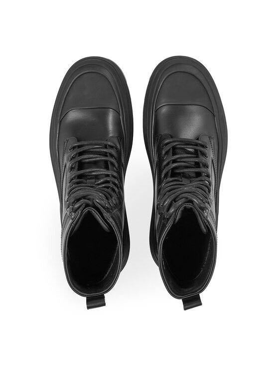 Calvin Klein Čižmy Calvin Klein Lace Up Boot High HM0HM01213 Čierna