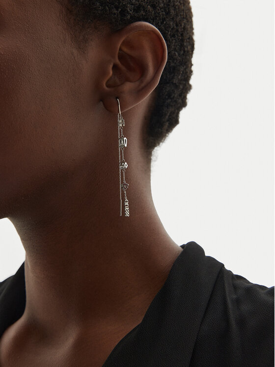 Guess Naušnice Guess JUBE04 412JW Stříbrná