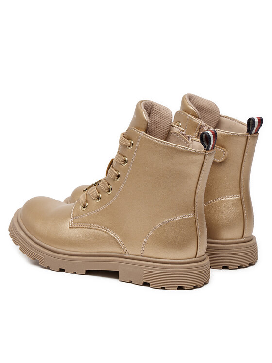 Tommy Hilfiger Īsie zābaki Tommy Hilfiger T1A5-33562-0376 S Zelta