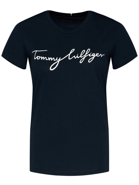 Tommy Hilfiger Tommy Hilfiger Majica Heritage Graphic Tee WW0WW24967 Mornarsko modra Regular Fit