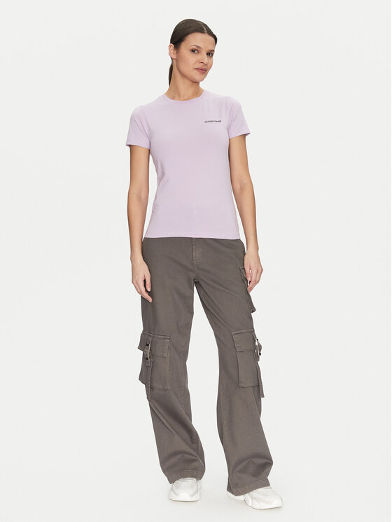 Guess Jeans Guess Jeans Футболка W4YI02 J1314 Фіолетовий Slim Fit