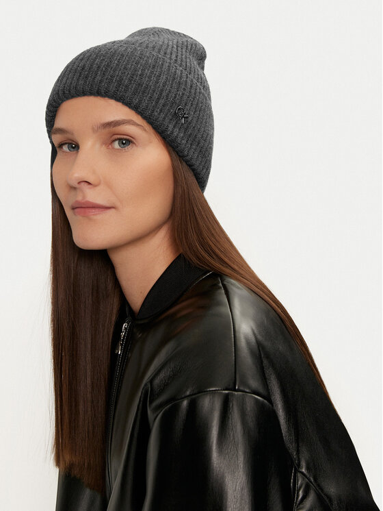 Calvin Klein Czapka Calvin Klein Chunky K60K612873 Szary