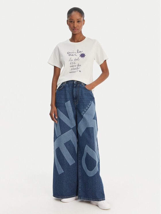 Weekend Max Mara Weekend Max Mara Camiseta Pantera 2615971032 Blanco Regular Fit