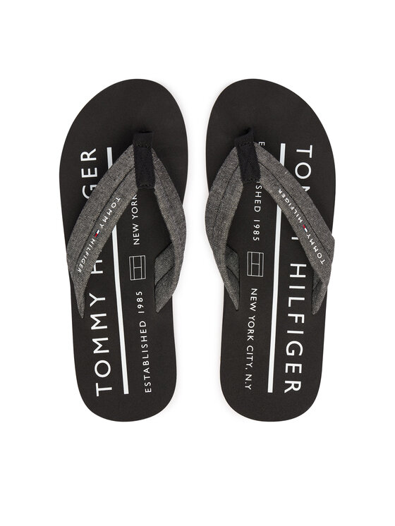 Tommy Hilfiger Infradito Tommy Hilfiger Hilfiger Chambray Beach Sandal FM0FM05751 Grigio