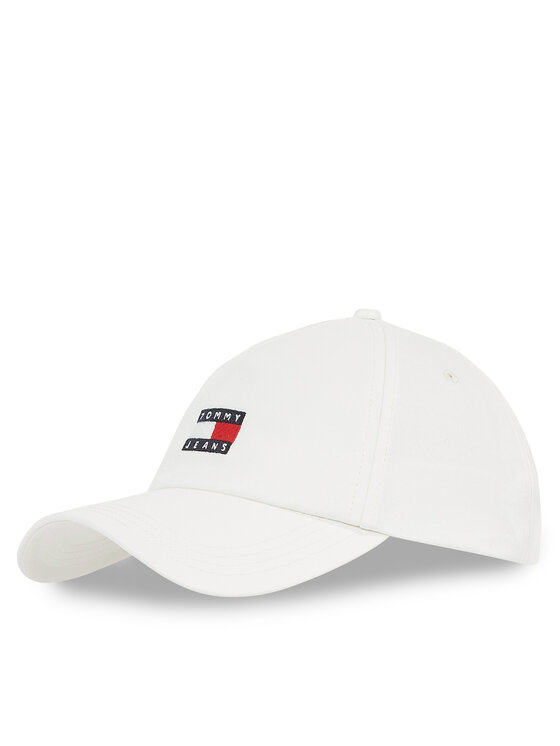 Tommy Jeans Шапка с козирка Tommy Jeans Tjw Heritage Core 5 Panel Cap AW0AW16991 Бял