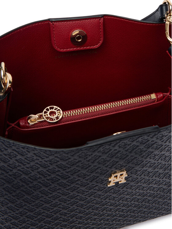Tommy Hilfiger Rankinė Tommy Hilfiger Th Icon Shoulder Bag Mono AW0AW19000 Tamsiai mėlyna