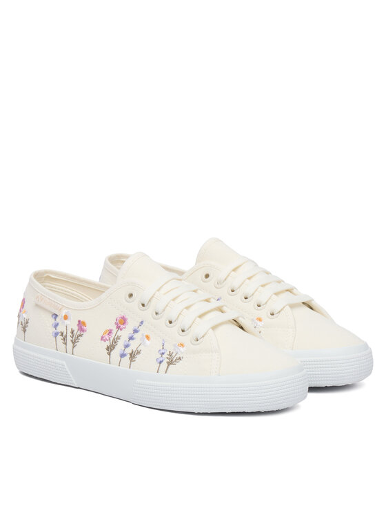 Superga Πάνινα παπούτσια Superga 3750 Flower Embroidery Leggera S8161ZW Λευκό