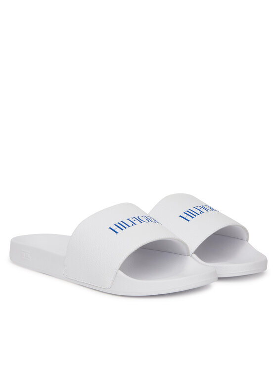 Tommy Hilfiger Ciabatte Tommy Hilfiger Hilfiger Print Tumble Pool Slide FM0FM05505 Bianco