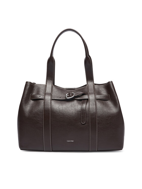 Calvin Klein Torebka Calvin Klein Buckle Medium Work Tote LV04F3549G Brązowy