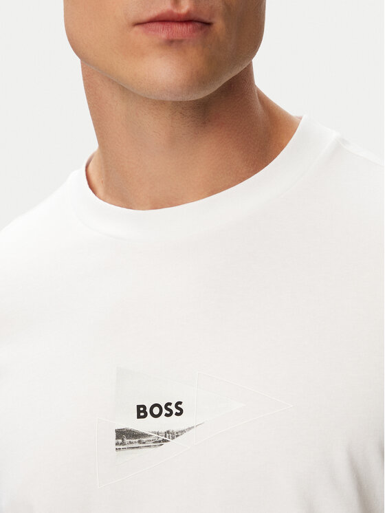 BOSS BOSS Camiseta TS_Network Photo 50564740 Blanco Regular Fit