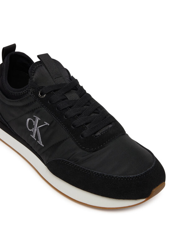 Calvin Klein Sneakersy Calvin Klein Retro Runner Sock Laceup Mix Mat YW0YW02060 Černá