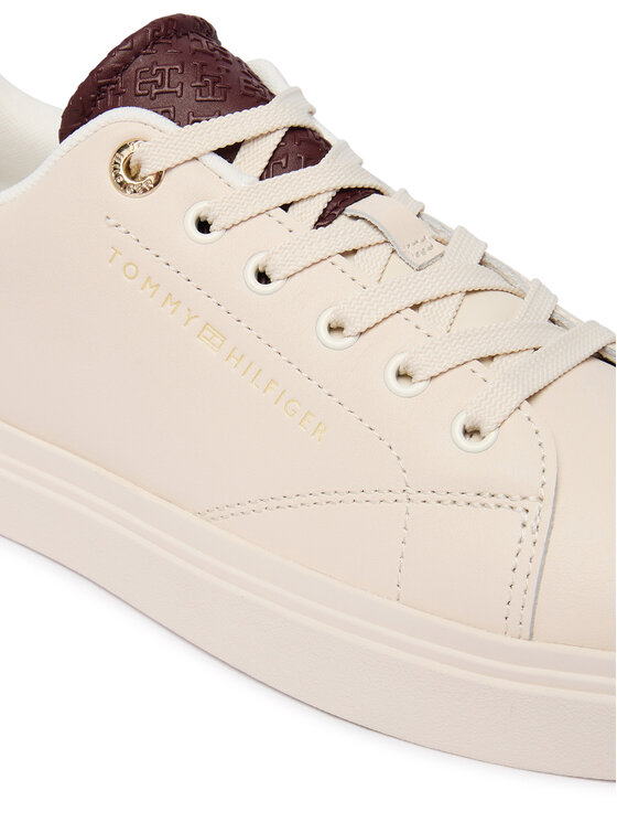 Tommy Hilfiger Sneakersy Tommy Hilfiger Th Feminine Cupsole Monogram FW0FW09606 Kremowy