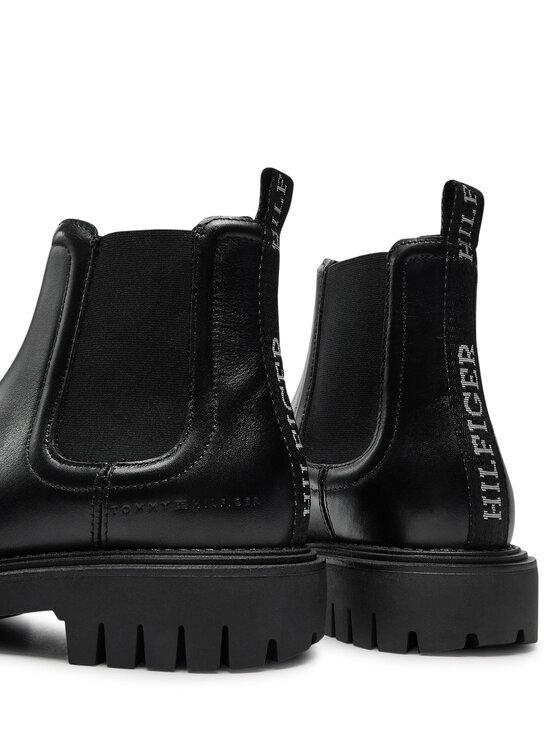 Tommy Hilfiger Členková obuv s elastickým prvkom Tommy Hilfiger Chunky FM0FM05197 Čierna