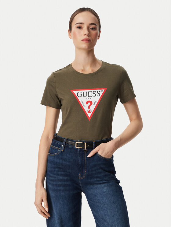 Guess Guess Camiseta W1YI1B I3Z14 Caqui Regular Fit