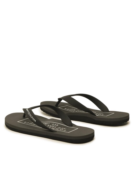 Tommy Hilfiger Chancletas Tommy Hilfiger Rubber Hilfiger Beach Sandal FM0FM04468 Negro