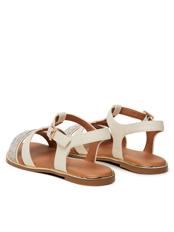 Tommy Hilfiger Sandały Tommy Hilfiger T3A2-33780-0371 S Écru