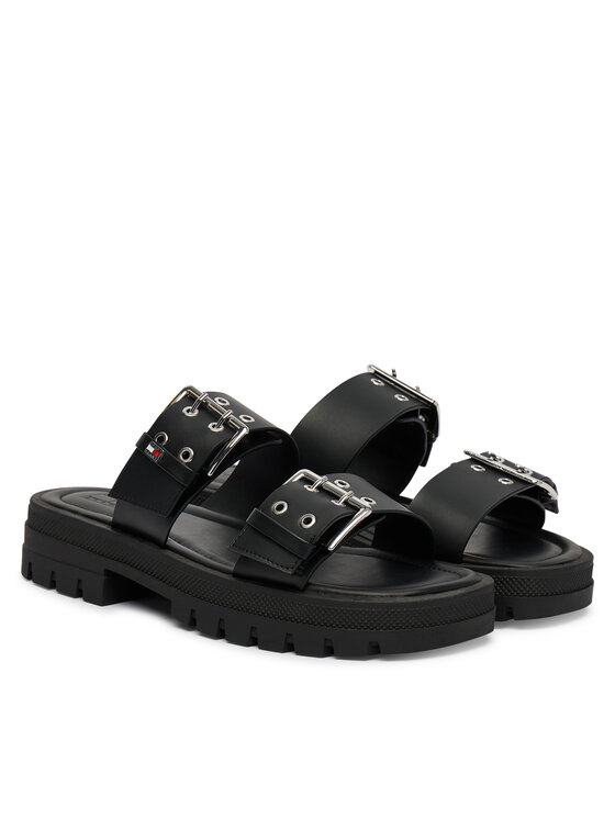 Tommy Jeans Nazouváky Tommy Jeans Tjw Buckle Straps Sandal EN0EN02966 Černá