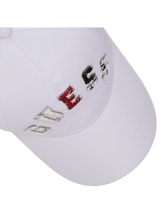 Guess Șapcă Guess Sequin Logo Baseball Cap AW8614 COT01 Alb