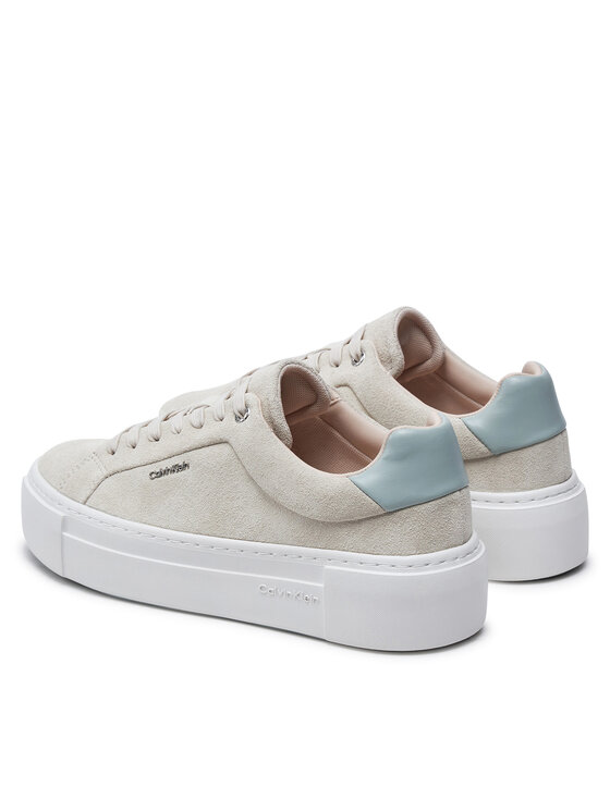 Calvin Klein Sneakersy Calvin Klein Flatform Cup Lace Up W/Ml HW0HW02282 Béžová