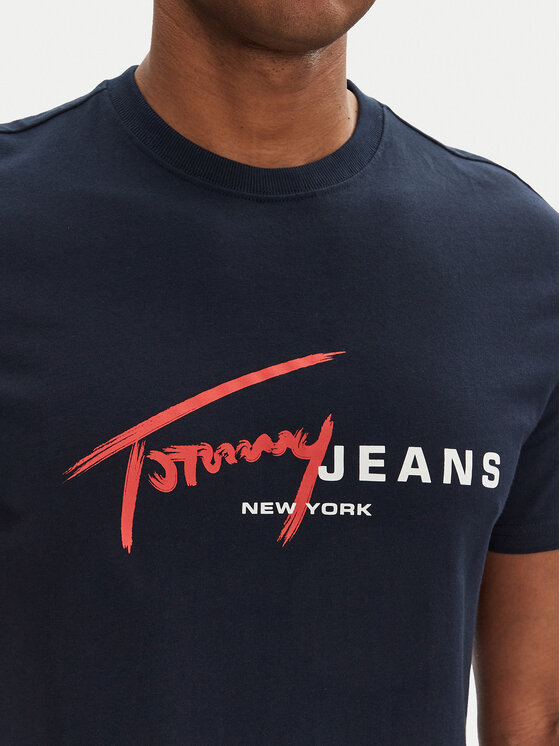 Tommy Jeans Tommy Jeans Majica Signature Dna DM0DM20817 Mornarsko modra Regular Fit