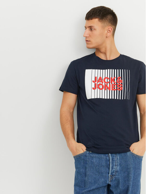 Jack & Jones Jack & Jones Póló Corp 12233999 Sötétkék Standard Fit