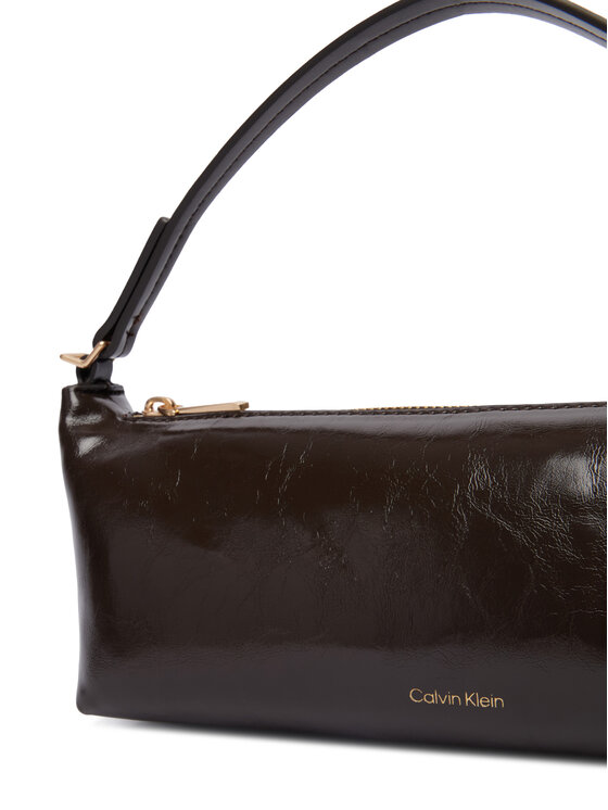 Calvin Klein Ročna torba Calvin Klein Foil Logo Glossy Conv Bag LV04F3738G Rjava