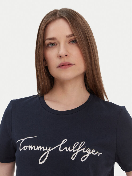 Tommy Hilfiger Tommy Hilfiger T-Shirt Heritage Graphic Tee WW0WW24967 Σκούρο μπλε Regular Fit