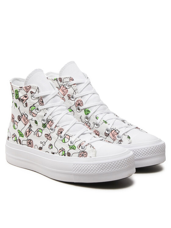 Converse Scarpe da ginnastica Converse Chuck Taylor All Star Lift Platform Pink Lemonade A07561C Bianco