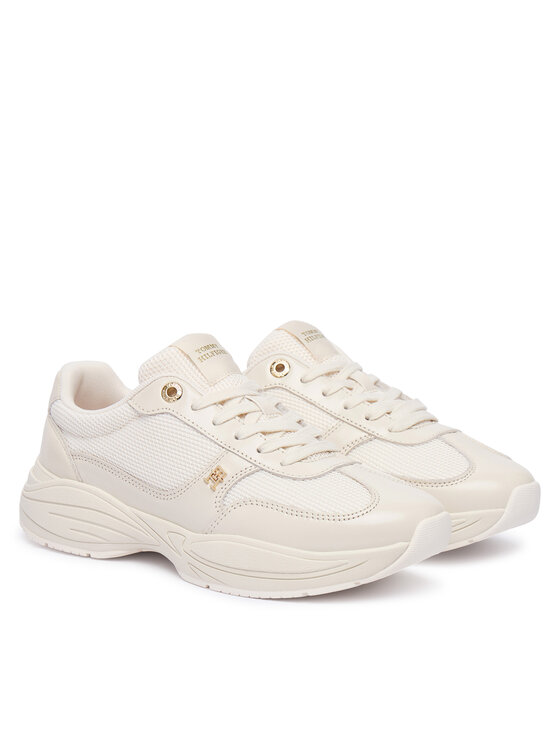 Tommy Hilfiger Sportcipők Tommy Hilfiger Modern Runner Shiny Leather FW0FW09413 Bézs