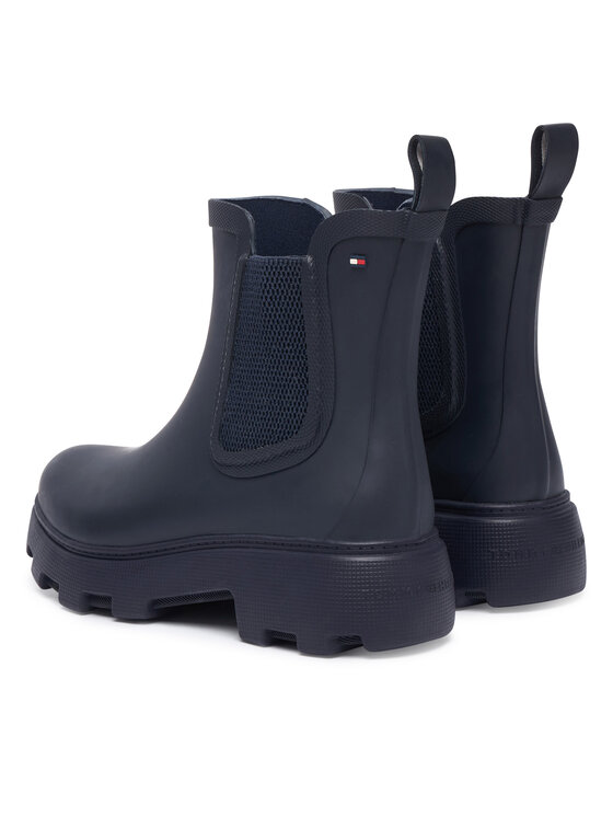 Tommy Hilfiger Gumijas zābaki Tommy Hilfiger Flag Cleated FW0FW09387 Tumši zils