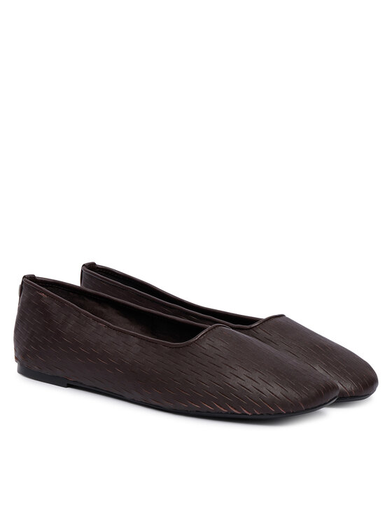 Calvin Klein Μπαλαρίνες Calvin Klein Oblique Ballerina Cut Lth HW0HW03033 Μπορντό
