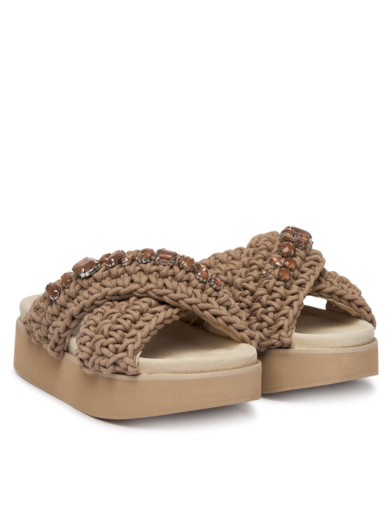 Inuikii Шльопанці Inuikii Woven Stones Platform 1004.005.0043 Бежевий