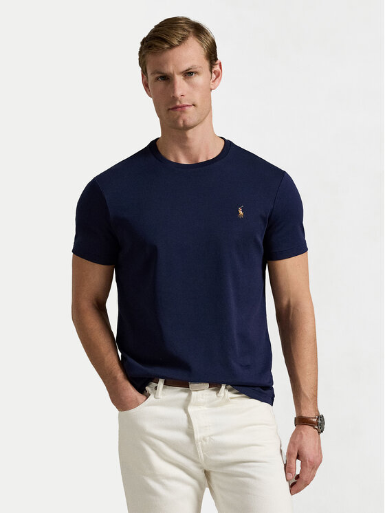 Polo Ralph Lauren Polo Ralph Lauren Marškinėliai 710740727 Tamsiai mėlyna Slim Fit