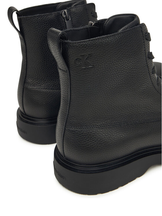 Calvin Klein Puszābaki Calvin Klein Combat Ess Lace Up Zip Boot Lth YM0YM01373 Melns