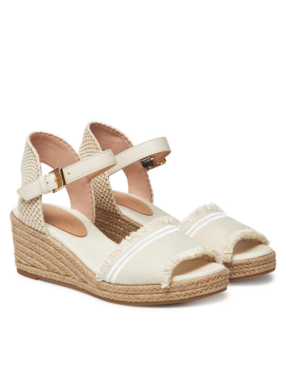 Tommy Hilfiger Espadrile Tommy Hilfiger Fringe Canvas Medium Wedge FW0FW08879 Bež