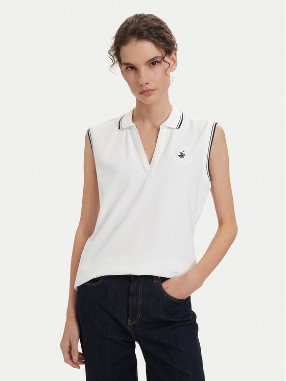 Beverly Hills Polo Club Beverly Hills Polo Club Polo P-SS26W-P0022 Blanco Regular Fit