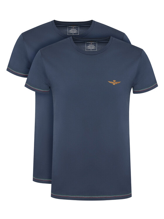 Aeronautica Militare Aeronautica Militare Póló szett AM1UTI003B Sötétkék Slim Fit