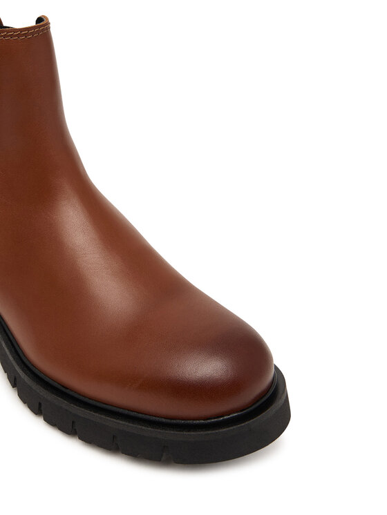 Tommy Jeans Členková obuv s elastickým prvkom Tommy Jeans Tjw Cleated Chelsea Boots EN0EN03105 Hnedá
