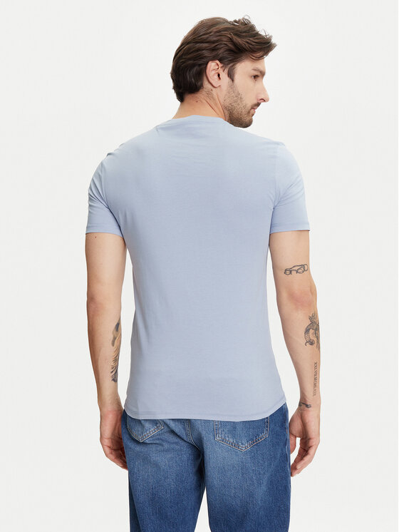 Guess Guess Majica M2YI72 I3Z14 Svetlo modra Slim Fit