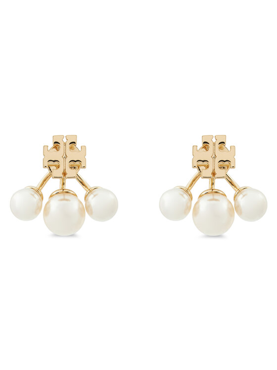Tory Burch Сережки Tory Burch Kira Pearl Front-Back Earring 153672 Золотий
