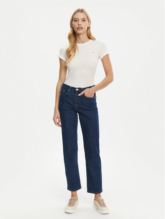 Tommy Jeans Tommy Jeans T-Shirt DW0DW20459 Λευκό Slim Fit